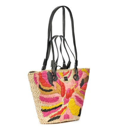Borsa Bucket Paglia Multicolor