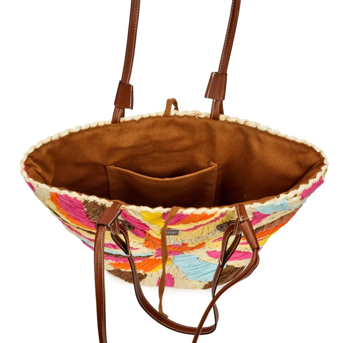 Borsa Bucket Paglia Multicolor
