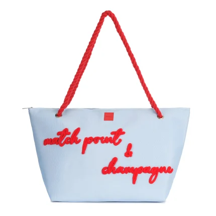 Borsa Mare con Scritta e Manici in Corda