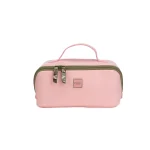 Beauty Case Ecopelle Rosa Palmouflage Organizer Make Up Capiente con Manico