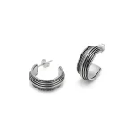 ORECCHINI C HOOP TEXTURE MIX