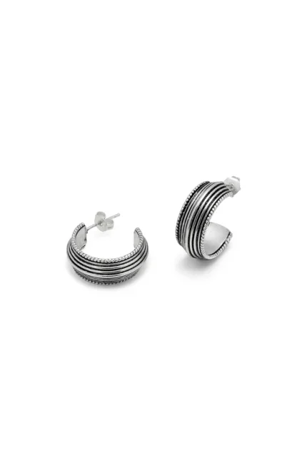 ORECCHINI C HOOP TEXTURE MIX
