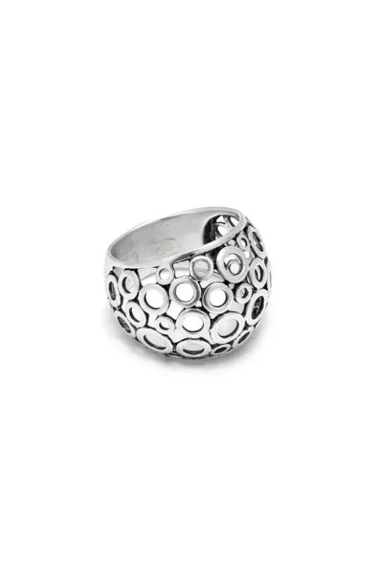 ANELLO FASCIA CERCHI BUCATI